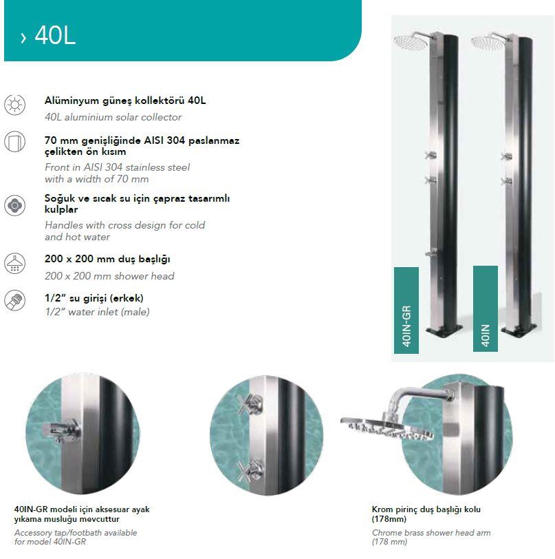 CRM 40L Havuz Duşu