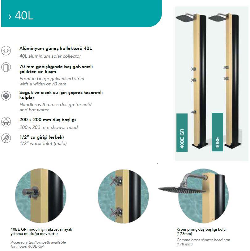 CRM 40L Havuz Duşu