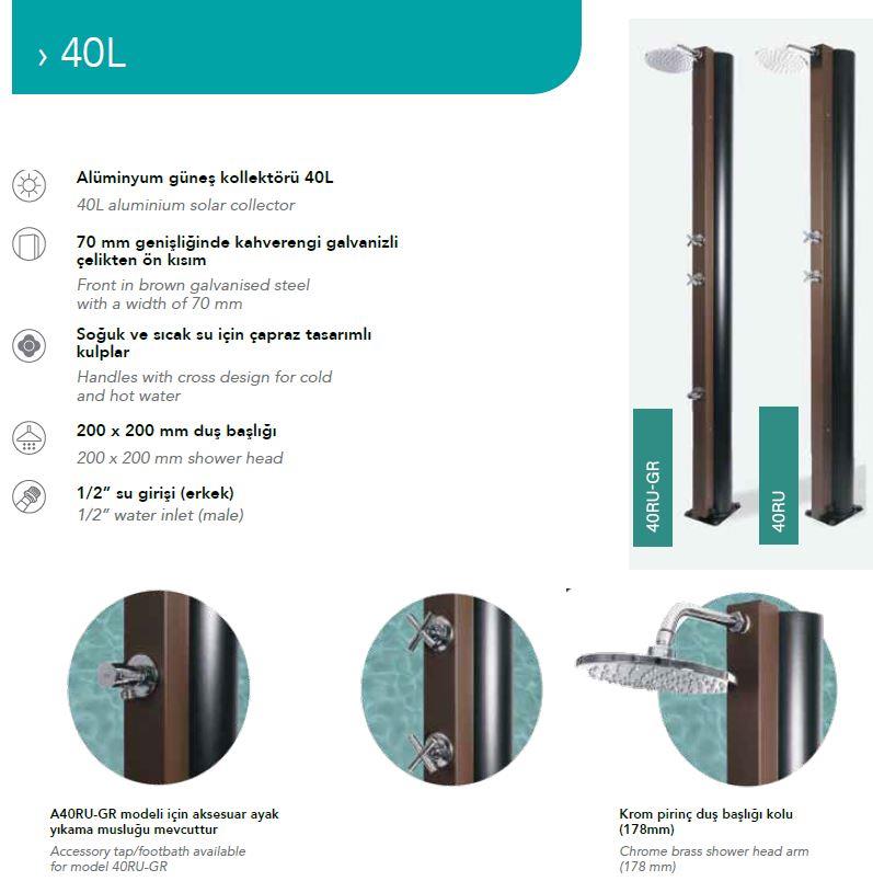 CRM 40L Havuz Duşu