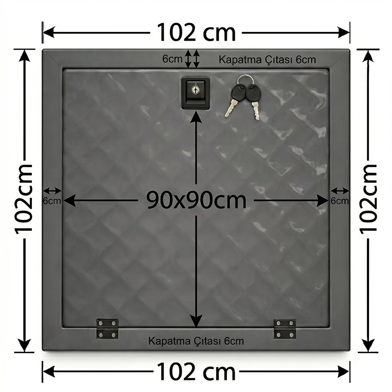Havuz Makine Dairesi Kapağı 90x90 cm