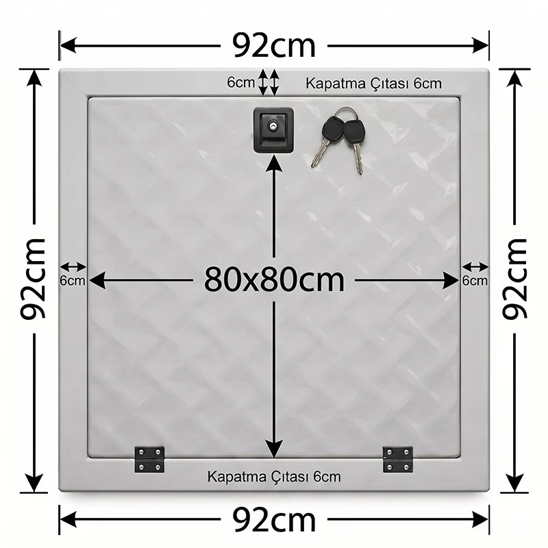 Havuz Makine Dairesi Kapağı 80x80 cm